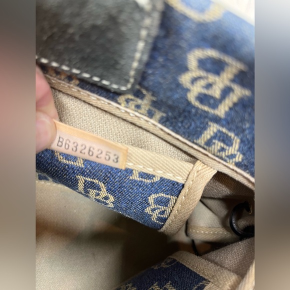 Dooney & Bourke Monogram Denim Crossbody/ Mini Satchel Leather Trim & Tassels - Picture 16 of 17